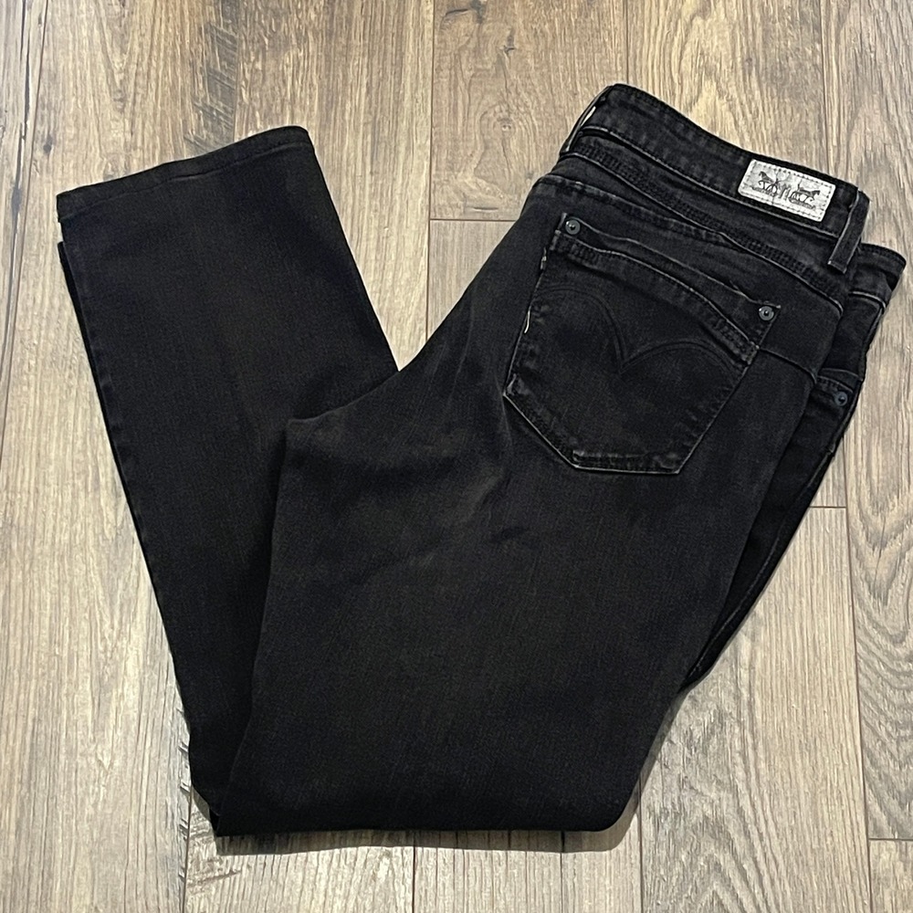 Levi Strauss Flatters & Flaunts Black Skinny Leg Jeans Womens Size 14M W32 L32